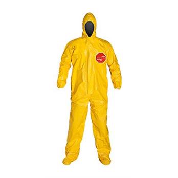 Tychem® 2000 Coveralls with Standard Fit Hood, Elastic Wrists & Attached Socks (Taped Seams)
