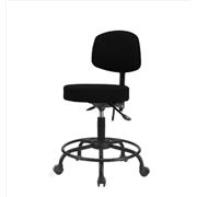 Fabric Desk Height Stools with Backs and Round Tube Bases