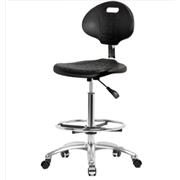 Basic Industrial Polyurethane High Bench Height Chairs with Chrome Bases