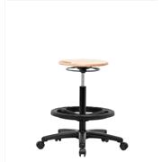 Wood High Bench Height Stools with Black Nylon Bases