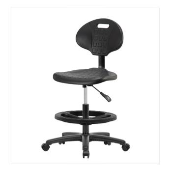 Basic Industrial Polyurethane Medium Bench Height Chairs with Black Nylon Bases