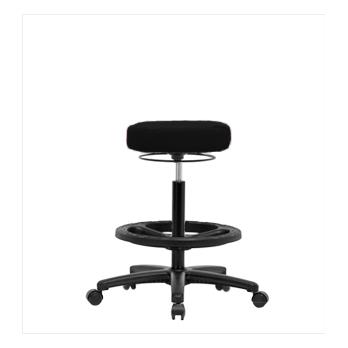 Fabric High Bench Height Stools with Black Nylon Bases