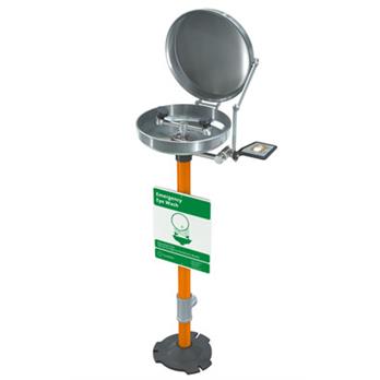 Stainless Steel Bowl and Cover Pedestal-Mounted Eyewash