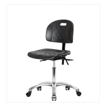 Industrial Polyurethane Desk Height Chairs with Chrome Bases