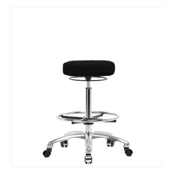 Fabric High Bench Height Stools with Chrome Bases