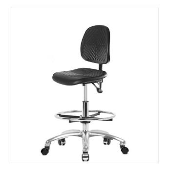 Polyurethane Medium Bench Height Chairs, Medium Back, with Chrome Bases