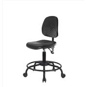 Polyurethane Desk Height Chairs, Medium Back, with Round Tube Bases