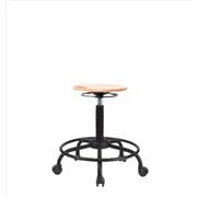 Wood Desk Height Stools with Round Tube Bases