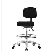 Vinyl Medium Bench Height Stools with Backs and Chrome Bases