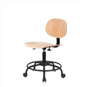 Wood Desk Height Chairs with Round Tube Bases