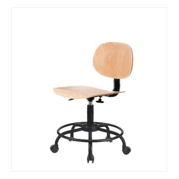 Wood Desk Height Chairs with Round Tube Bases