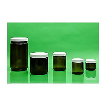 Amber Straight Sided Jars, Certified