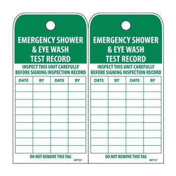 Emergency Shower & Eye Wash Test Record Tags