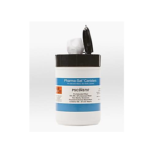 PHARMA-SAT CANISTER™ 70% IPA, Polyester/Cellulose Wiper, 100 wipes per  Canister, 12 Canisters/Case (1,200) 6” x 8.5”