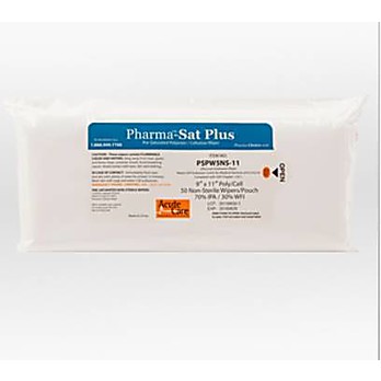  PHARMA-SAT PLUS™ 9 x 11" 70% IPA Poly/Cell, Low Endotoxin Non Sterile Wiper, 50 Wipes/Pouches, 24 Pouches/Cases (1,200)