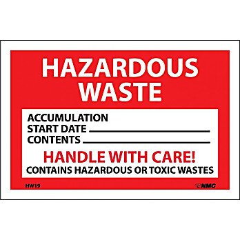Hazardous Waste, Handle with Care Labels
