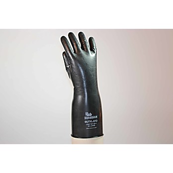 Butyl Chemical Resistant Rubber Gloves, 7 mil, Smooth Finish