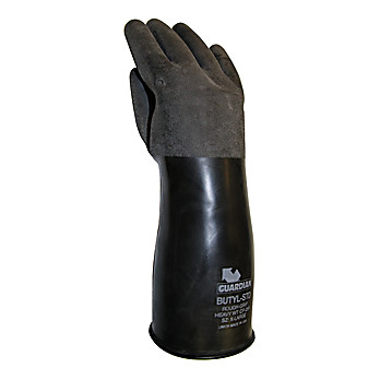 Butyl Chemical Resistant Rubber Gloves, 25 mil, Smooth Finish