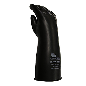 Butyl Chemical Resistant Rubber Gloves, 7 mil, Rough Grip