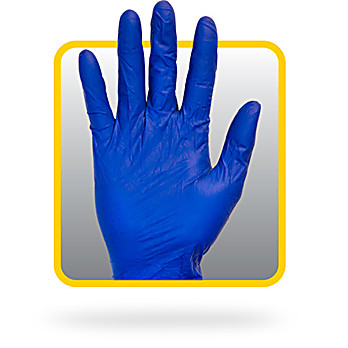 Blue Powdered Latex Non-Medical Gloves