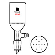 SYNTHWARE Buchner Filter Funnels with Inner Joint & Perforated Glass Plate