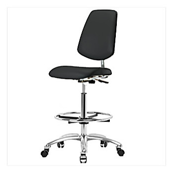 Basic Clean Room Vinyl High Bench Height Chairs with Medium Back