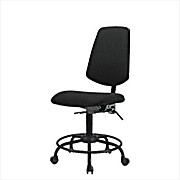 Fabric Desk Height Chairs with Round Tube Bases & Medium Back