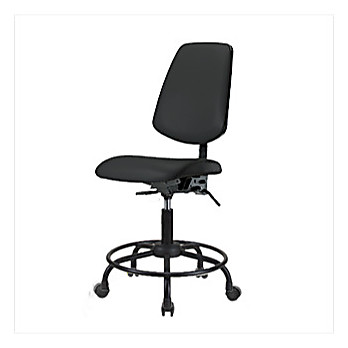 Vinyl Desk Height Chairs with Round Tube Bases & Medium Back