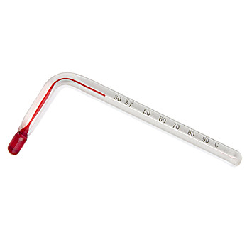 DURAC® Angled Liquid-In-Glass Thermometer, Organic Liquid Fill