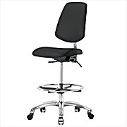 Clean Room Vinyl High Bench Height Chairs with Medium Back