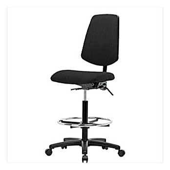 Fabric High Bench Height Chairs with Nylon Bases & Medium Back