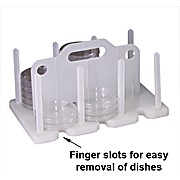 Contact Plate / Petri Dish Rack - White Polypropylene