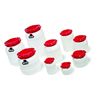 CurTec HDPE Wide Neck Drums with Red PP Lids
