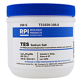 RPI TES, Sodium Salt, [2-Tris(hydroxymethyl) methyl-2-amino-1-ethanesulfonic acid, sodium salt]