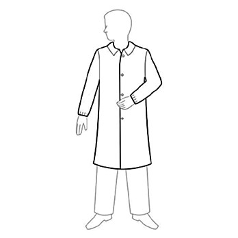 Polypropylene Lab Coats with with No Pockets, Elastic Wrists & Snap Front