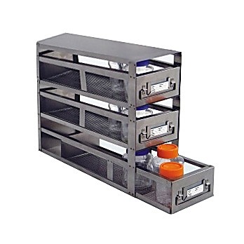 Upright Freezer Drawer Rack for Storage Bottles ó 2 3/4" H, 3 Drawers with 20 5/8 x 4 1/2"area, 22 x 9 1/8 x 5 1/2" (L x H x W)