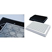 Krystal 96 Well Microplate, Black, tissue culture treated with lid, individually packed, Bottom Flat, 350µl Well Capacity, Qty: 100