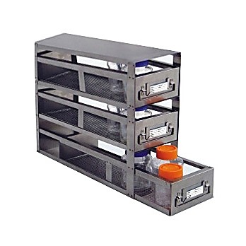 Upright Freezer Drawer Rack for Storage Bottles ó 2 3/4" H, 3 Drawers with 15 x 4 1/2" area, 16 1/2 x 9 1/8 x 5 1/2" (L x H x W)