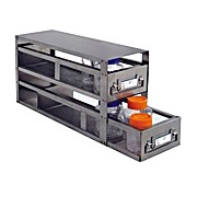 Upright Freezer Drawer Rack for Storage Bottles ó 4 13/16" H, 2 Drawers with 15 x 4 1/2" area, 16 1/2 x 9 15/16 x 5 1/2" (L x H x W)