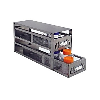 Upright Freezer Drawer Rack for Storage Bottles ó 4 13/16" H, 2 Drawers with 15 x 4 1/2" area, 16 1/2 x 9 15/16 x 5 1/2" (L x H x W)