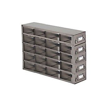 Upright Freezer Drawer Rack for 25-Place Slide Boxes, Capacity 20 Boxes, 15 x 8 3/5 x 6" (L x H x W)
