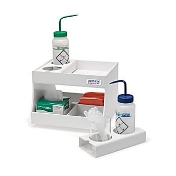 Denville® Benchtop Storage, Rotating Two-Tier Lab Depot (12W x 12D x 9.25H)