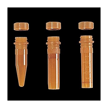 Screw Cap Microcentrifuge Tubes, Conical, Tubes without caps, amber color, pkg. 500