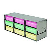 Upright Freezer Rack for for 100-Cell Hinged Plastic Cryoboxes, 2 x 3, capacity 6 boxes 12 1/2 x 6 15/16 x 5 7/8" (L x H x W)