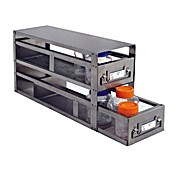 Upright Freezer Drawer Rack for Storage Bottles ó 4 13/16" H, 2 Drawers with 25 1/2 x 4 1/2" area, 26 3/4 x 9 15/16 x 5 1/2" (L x H x W)