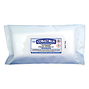 Cobalt Blue Sterile Pre-Saturated Nonwoven Polyester Wipes, ISO Class 5