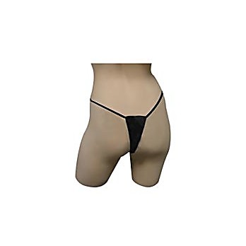 Dukal Reflections™ Black Thong Panty Disposable Spa Undergarments, 100