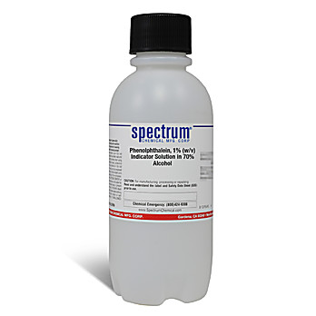 Phenolphthalein, 1 Percent (w/v) Indicator Solution in 70 Percent Alcohol