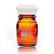 PUREGRIP™ Reusable Amber Light-Blocking Round Glass Media Storage Bottles