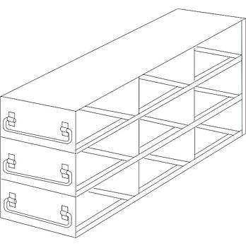 Upright Freezer Drawer Racks for 100-Cell Hinged Top Plastic Boxes